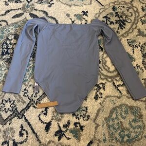 SKIMS Over the Shoulder Bodysuit in Slate